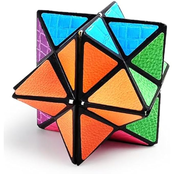 MAGIC CUBE, SPEED CUBE PUZZLE BRAIN TEASERS TOY GEOMETRIC BRAIN TEASER PUZZLES CUBE STICKER GEOMETRY 3D LOGIC IQ GAMES PUZZLE CUBES FOR KIDS AND ADULTS (STAR) - Image 1